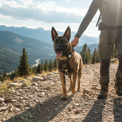 AirTag Tactical Dog Collar, with AirTag Holder and Handle Military Dog Metal Buckle Adjustable GPS Collar for Medium Large Dogs