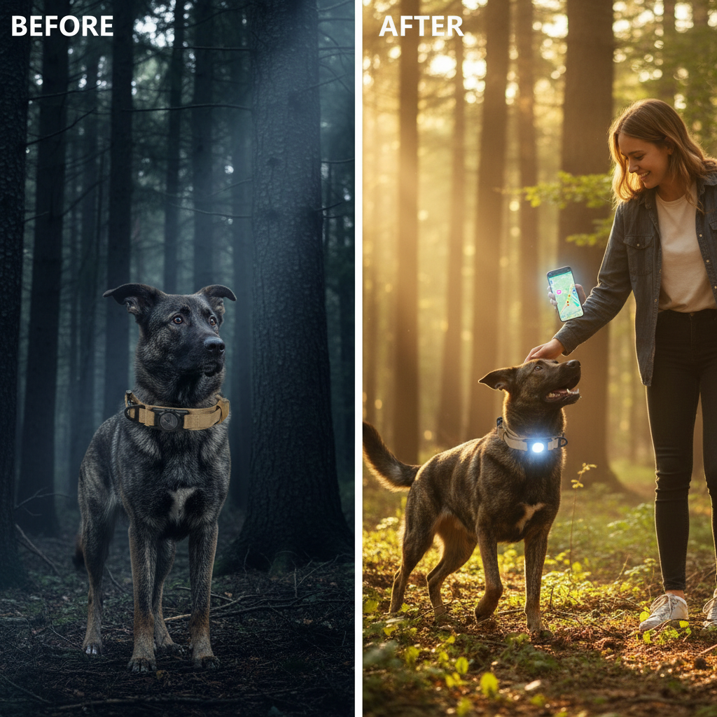 AirTag Tactical Dog Collar, with AirTag Holder and Handle Military Dog Metal Buckle Adjustable GPS Collar for Medium Large Dogs