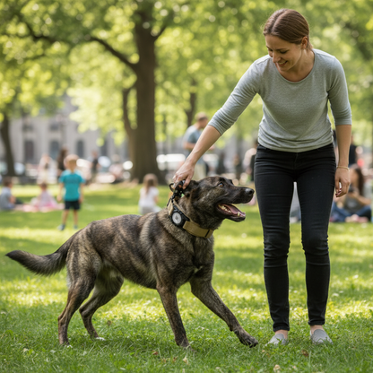 AirTag Tactical Dog Collar, with AirTag Holder and Handle Military Dog Metal Buckle Adjustable GPS Collar for Medium Large Dogs